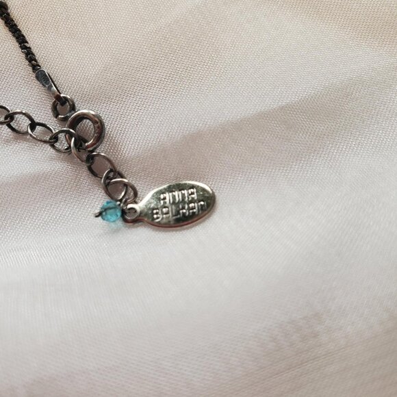 Anna Balkan vintage black silver stone necklace - Picture 2 of 11